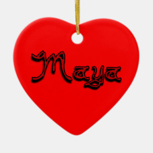 Cœur En Céramique Ornement Maya