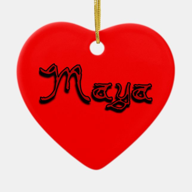 Cœur En Céramique Ornement Maya (Devant)