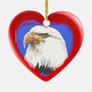 Cœur En Céramique Ornement patriotique de coeur de symboles