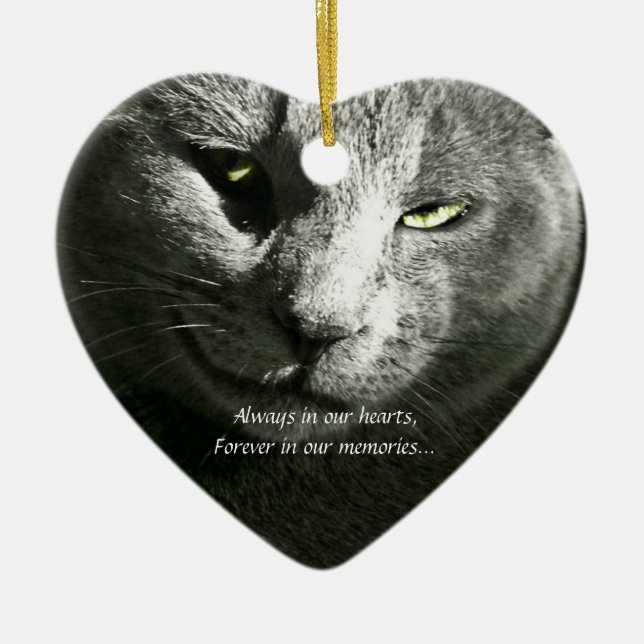 Cœur En Céramique Ornement perdu d'animal familier (Devant)