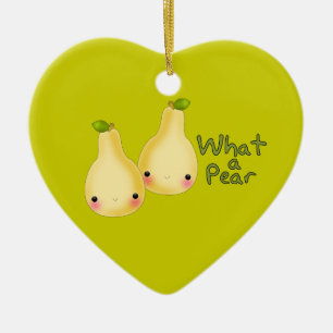 Cœur En Céramique Ornement personnalisé de poire de Kawaii