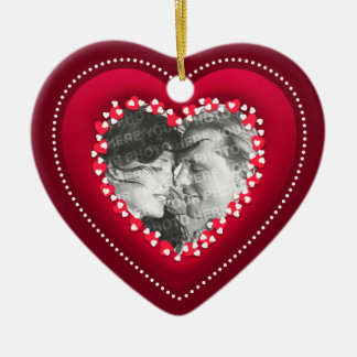 Cœur En Céramique Ornement personnalisé par photo rouge de coeur