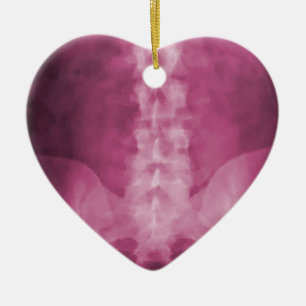 Cœur En Céramique Ornement rose d'art de rayon X de Digitals