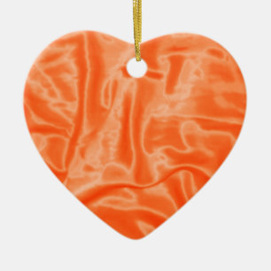 Cœur En Céramique Ornement satin-Noël orange
