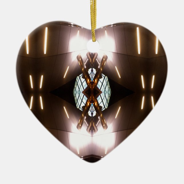 Cœur En Céramique Ornement urbain fleuri de Noël de futurisme de (Devant)