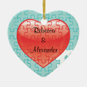 Cœur En Céramique Vous m'accomplissez ornement de faveurs de mariage