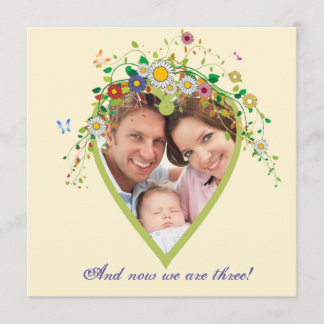 Coeur en fleurs - Faire-part d'adoption de la phot