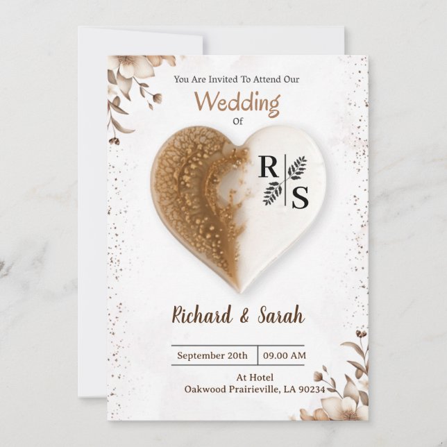 Coeur En Harmonie Invitation (Devant)