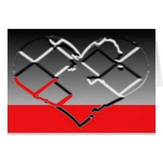 Coeur en le chrome, le noir et le rouge