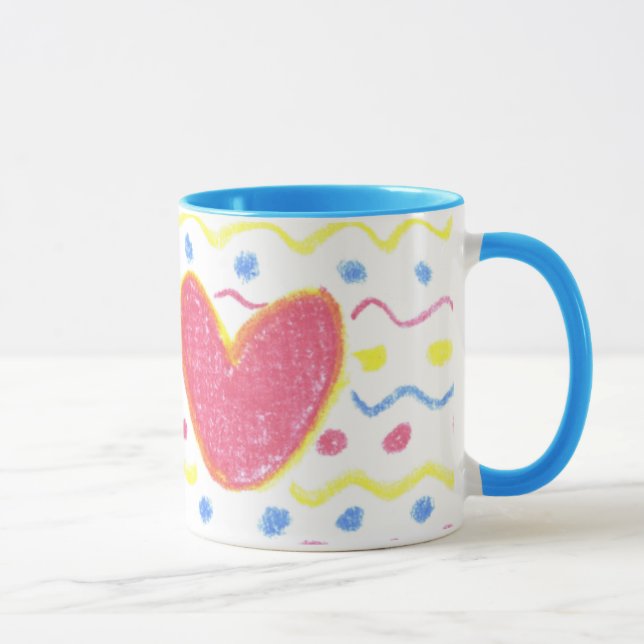 Coeur en pastel avec la tasse de vagues (Droite)