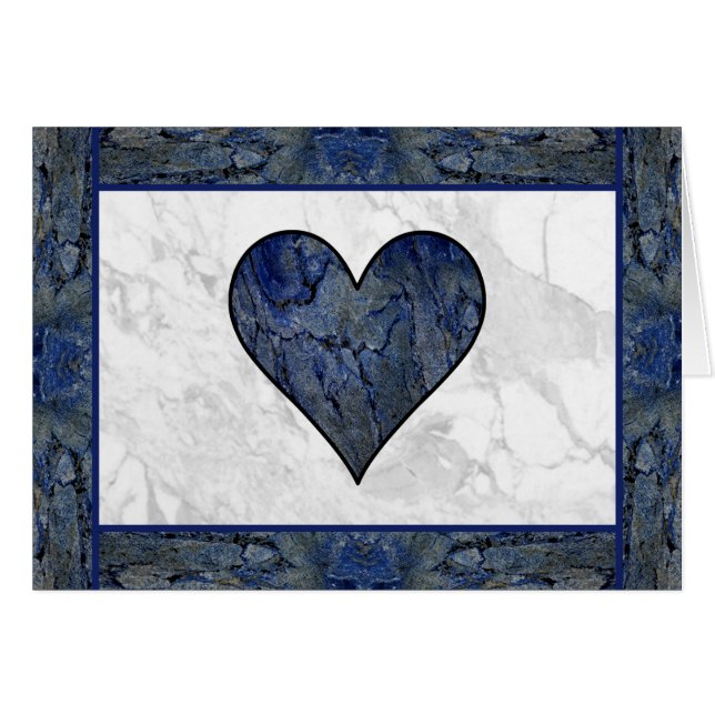 Coeur en pierre bleue avec poème (Devant horizontal)