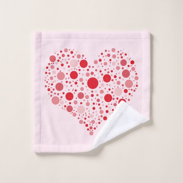 Coeur en points (Gant de toilette)