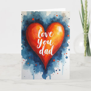Cœur enflammé Je t'aime Papa Carte