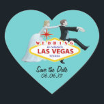 Cœur Enregistrer le Mariage de date à Las Vegas Sticker<br><div class="desc">Enregistrer le Mariage de date à Las Vegas Sticker</div>