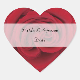Coeur Enregistrer les stickers Date — Rose rouge