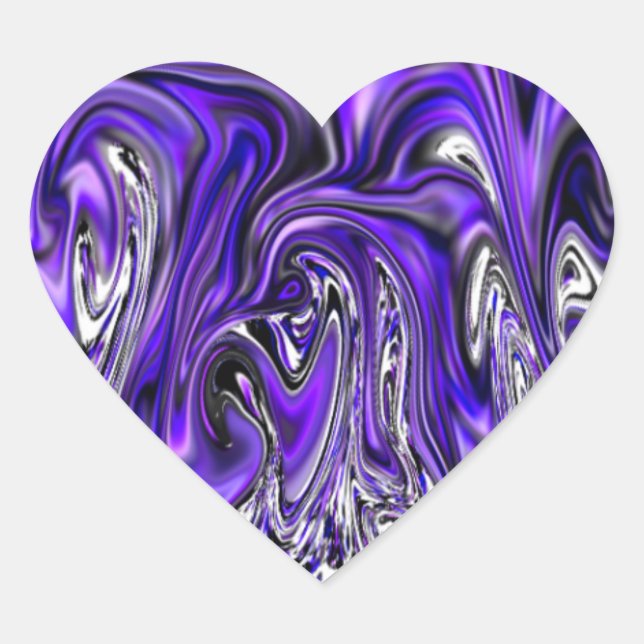 Cœur Enveloppe Satin et Glitz violet Scellés ou Sticker (Devant)