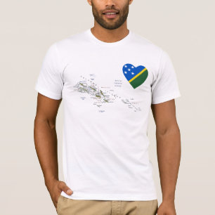 Coeur et carte du drapeau des Îles Salomon T-shirt
