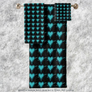 Coeur et flèche - Turquoise de la marine