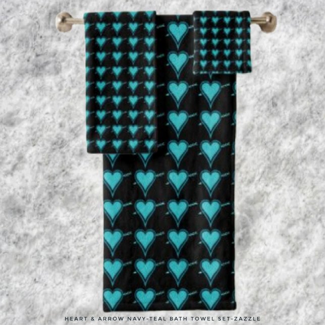 Coeur et flèche - Turquoise de la marine (Créateur téléchargé)