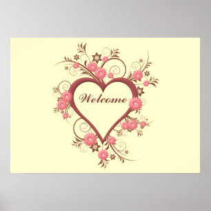 Coeur et fleurs d'art déco