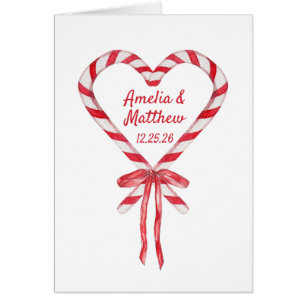 Cœur et nœud de bonbon canne à sucre chic Mariage