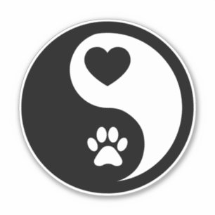 Coeur et Paw Yin Yang Sticker Decal