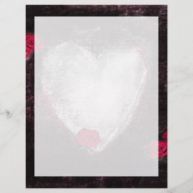 Coeur et Roses noirs élégants (Devant)