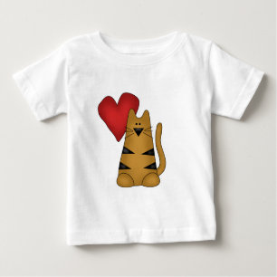 Coeur et T-shirts et cadeaux rayés de chat
