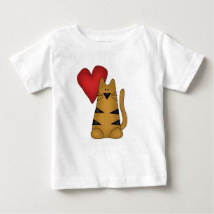 Coeur et T-shirts et cadeaux rayés de chat