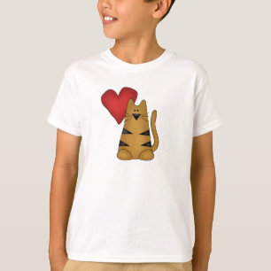 Coeur et T-shirts et cadeaux rayés de chat
