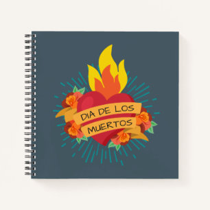 Coeur flamboyant Dia de los Muertos Carnet