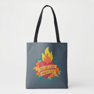 Coeur flamboyant Dia de los Muertos Sac fourre-t