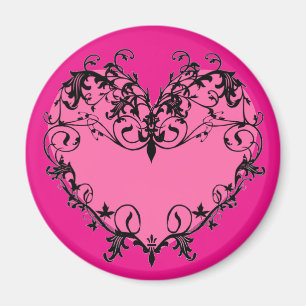 Coeur fleuri de roses indien - aimant
