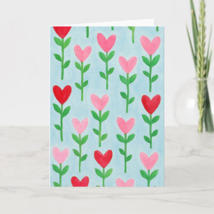 Cœur Floral Aquarelle Carte de vœux Vierge