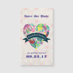 Coeur floral aux fleurs tropicales Sauvez la date