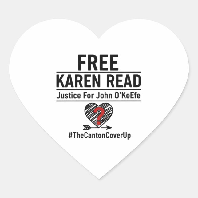 Cœur Free Karen Reard Sticker Justice For John O'Keefe  (Devant)