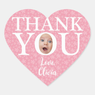 Cœur Funny bébé visage merci Sticker