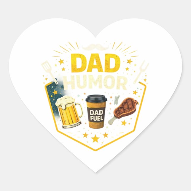 Cœur Funny Dad Humor Sticker – Cool Dad Joke Sticker (Devant)