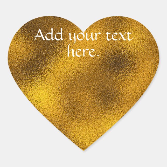 Cœur Gold Ajoutez votre propre Sticker Coeur de texte (Devant)