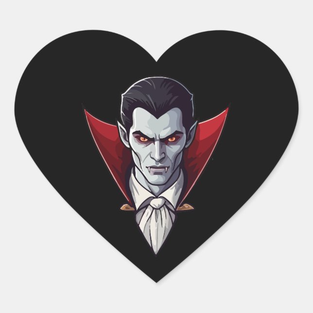 Cœur 🦇 gothique Vampire Sticker noir 🖤 🎃 (Devant)