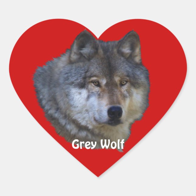 Cœur GRAY WOLF Wildlife Heart Sticker Collection (Devant)