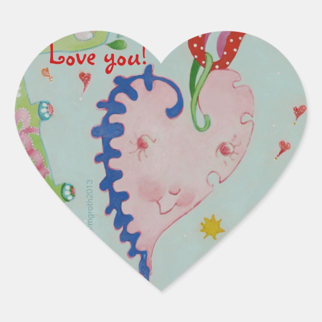 Cœur Happy Heart valentine sticker (Devant)