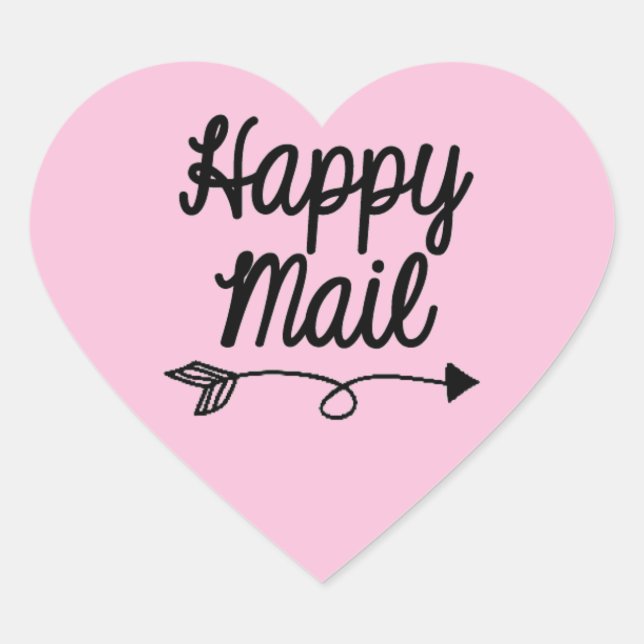 Cœur Happy Mail Sticker avec conception flèche (Devant)