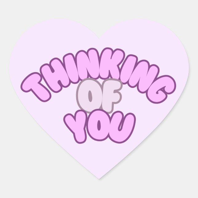 Cœur Heart-Shaped “Thinking of You” Sticker (Devant)
