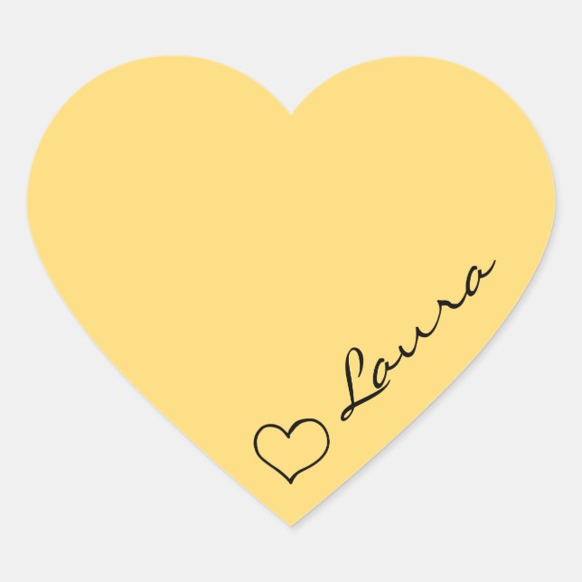 Cœur Heart Your Name Script Custom Gift Sticker (Devant)
