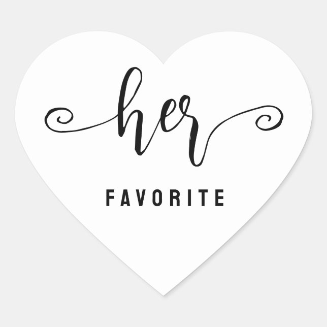 Cœur Her favorite Wedding  Heart Sticker (Devant)