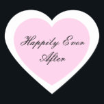 Cœur Heureux Jamais après Sticker<br><div class="desc">Heureusement,  Ever After Heart Sticker est montré dans un double coeur design. Couleur rose</div>