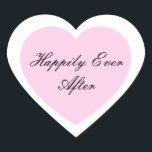 Cœur Heureux Jamais après Sticker<br><div class="desc">Heureusement,  Ever After Heart Sticker est montré dans un double coeur design. Couleur rose</div>
