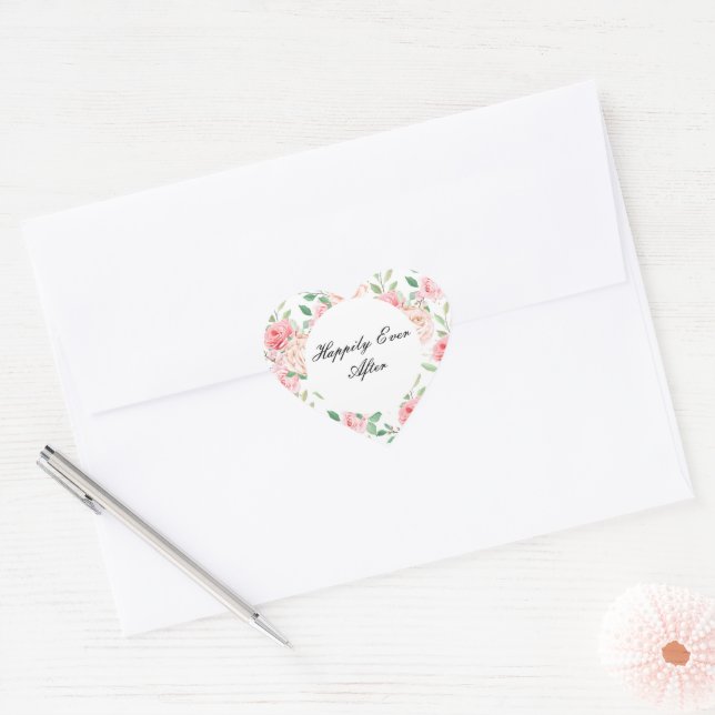 Cœur Heureux Jamais après Sticker (Enveloppe)