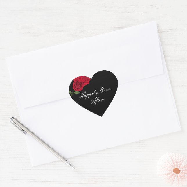 Cœur Heureux Jamais après Sticker (Enveloppe)